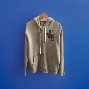 Ralph Lauren Hoodie Jersey Jacket Grey Marl Skull Sz XL Denim & Supply - Picture 1 of 5