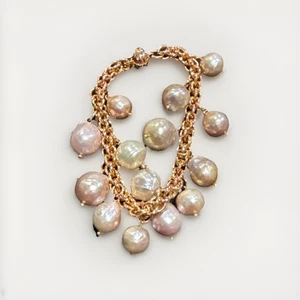 Bracciale Honora Ming Perle Coltivate Malve Italia Bronzo Charm 8” Colore Rosa - Foto 1 di 6