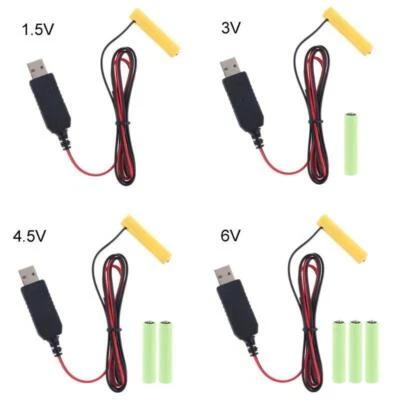 LR03 AAA Battery Eliminator 2m USB Power Supply Cable Replace 1-4pcs AAA Battery