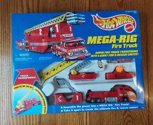Hot Wheels Mega Rig Fire Truck Transformer New 1996 #16755 NOS - Picture 1 of 4