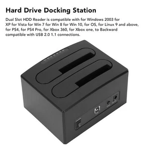 (UK) Hard Drive Reader USB 3.0 To Dual Bay External HDD Dock Caddy - Photo 1/22
