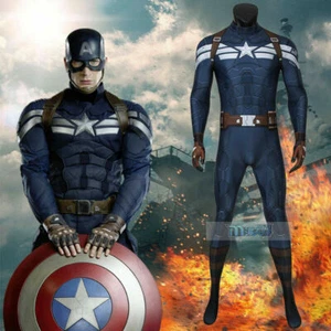 Capitán América 2 Vengadores Soldado de Invierno Monos Cosplay Disfraz Zentai Ajustado - Imagen 1 de 7