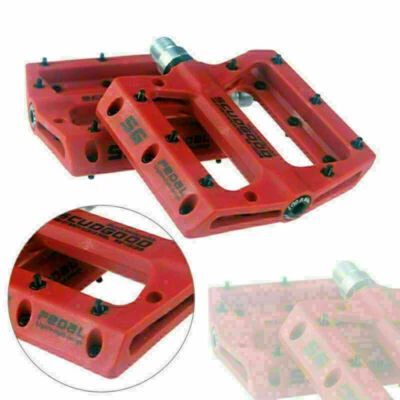 Pedal de ciclismo poliamida MTB 9/16"" plataforma plana mountain bike - Imagem 1 de 4