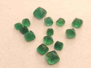 Natural Emerald sugarloaf Cabochon 14-Pcs Emerald Gemstone best for Jewelry use - Picture 1 of 5