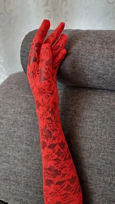 Damen Mesch Handschuhe Elegant Neu Original Verpackt Rot  Art 24/832 - Bild 1 von 4