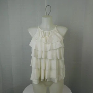 Ann Taylor LOFT Petites Sleeveless Ruffled Halter Cami - Ivory, SP Small #6649 - Picture 1 of 7