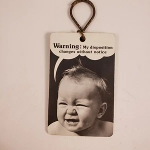 Vintage Funny Baby Disposition Keychain Key Chain Ring Fob - Picture 1 of 2