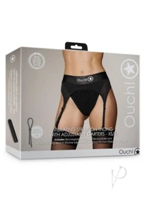Ouch! Vibrating Strap-On Thong with Adjustable Garters Silicone Rechargeable - Picture 1 of 15