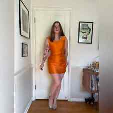 60s Vintage Lilli Ann Orange Silk Mini Dress