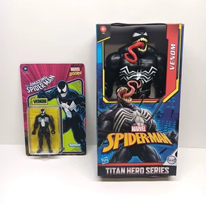 (2) Marvel Venom Action Figures - Kenner 3.75" & Hasbro Titan Hero Series 12" - Picture 1 of 11