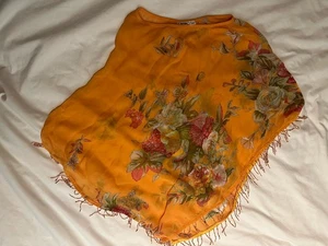 Top asimétrico floral transparente vintage de cactus con flecos de cuentas - talla XL - Imagen 1 de 6
