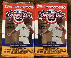 2 2008 Topps Opening Day Baseball Factory Sealed Pack (s) Joey Votto RC?) - Picture 1 of 2