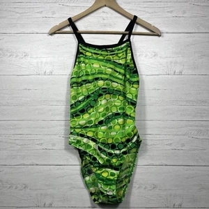 Speedo womens endurance one piece swim suit size 36 green black - Picture 1 of 5