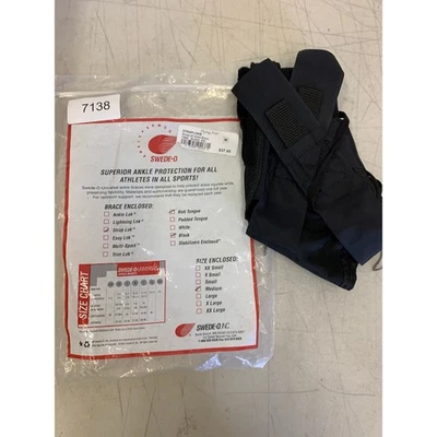 Soporte Swede-O Tobillo Lok con Lengua Tejida, Tobillera Mediana Negra, Esguince Foto 1 de 4