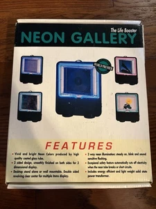 Vintage 90s Neon Blue Picture CD Frame Life Booster Gallery Display Y2K Decor - Picture 1 of 4