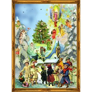 Victorian Winter Stairway to Heaven German Christmas Advent Calendar Countdown - Picture 1 of 2