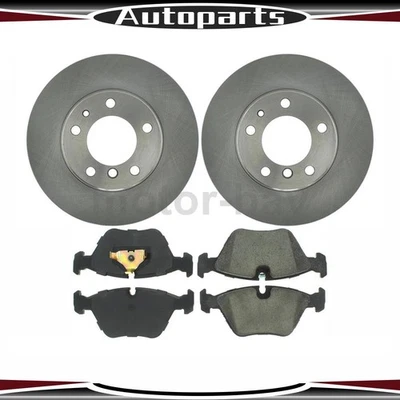 Kit de rotores de freno de disco delanteros y pastillas metálicas para BMW 525i C-Tek 1989 1990 Foto 1 de 4