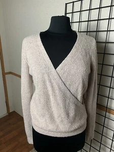 ABERCROBIE & FITCH Women Size S Beige Crossover Pullover Sweater - Picture 1 of 6