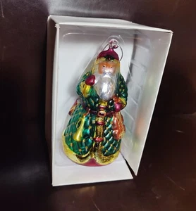 DEPT. 56 HAND BLOWN GLASS 7” TALL SANTA HAND PAINTED Christmas Department 56 NOS - Picture 1 of 12