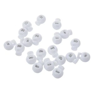 Balle clip serrage verrous cordon arrêt cordon 6 pcs 6 x 5 mm autobloque blanc - Photo 1/3