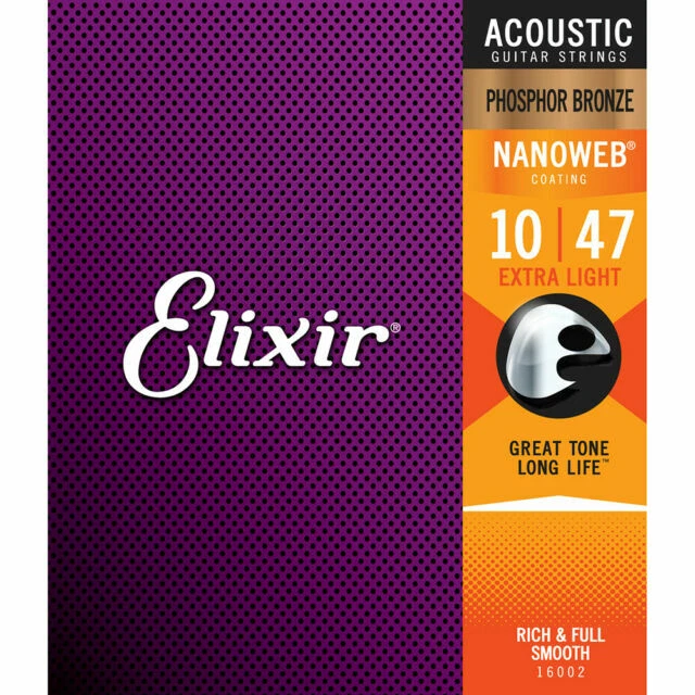 Elixir .010-.047 Acoustic Guitar Strings - Phosphor Bronze (16002)