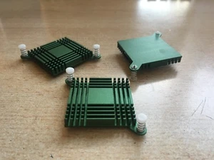Square Green Heatsinks for processor etc pack of 3 per order Z2698 - Picture 1 of 2