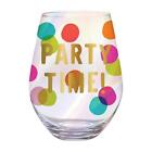 Jumbo Wine Glass Party Time! Size 3in x 5.7in H / 30 oz Pack of 6