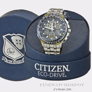 Authentic Citizen Eco-Drive Stainless Steel Blue Angel Sky Hawk Watch JY0040-59L - Picture 1 of 1