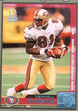 2000 Pacific Omega Platinum Blue 49ers Football Card #125 Terrell Owens /51