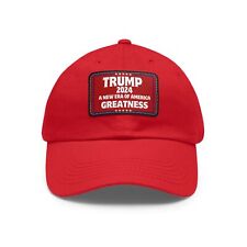 Trump 2024, USA Election, Red Dad Hat with Leather Patch 