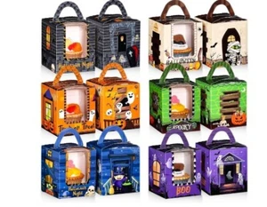 60 Pieces Halloween Cupcake Boxes Halloween Individual Cupcake Carriers Boxes - Picture 1 of 3