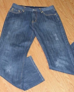 Mens Distressed 7 FOR ALL MANKIND Seven Premium Dark Washed Jeans Size 34x31 - Picture 1 of 12