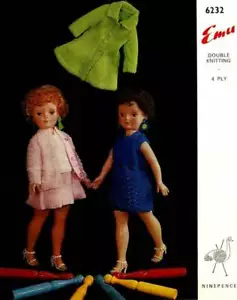 Vintage Baby Doll Clothes copy Fashion Doll Knitting Patterns for 16 to 18 inch - Picture 1 of 2