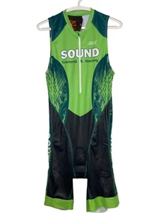 (NEW) EPIX Womens Large Cycling Bib One Piece Shorts Top Padded Seat Green Black - Picture 1 of 12