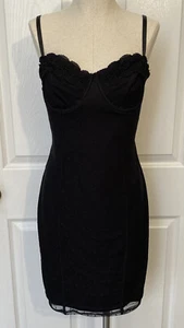 Haute Monde sexy schwarzes Cocktailkleid Bodycon Spitze Tupfen Damen L Large - Bild 1 von 10