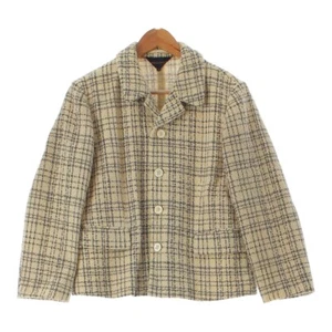 COMME des GARCONS 97AW wool Check Pattern tailored jacket Ivory gray S - Picture 1 of 11