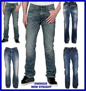 Mens Slim Fit Low Waist Straight Flared Denim Jeans 42 44 w29 w30 w31 - Picture 1 of 15
