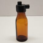 Vtg Meads Oleum Percomorphum Oil Vacap Dropper Amber Brown Glass Medicine Bottle