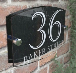 Zeitgenössisches Hausschild Schild Tür Nummer 1 - 999 personalisierte Namensschilder - Bild 1 von 8