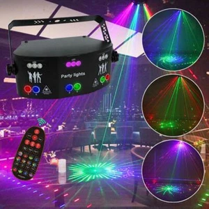 15-EYE RGB LED Strobe Stage Light DMX Scan Projector Laser DJ Party Sound Remote - Picture 1 of 12