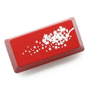 NOVELTY KEYCAPS ABS ETCHED SHINE-THROUGH SAKURA BLACK RED ENTER BACKSPACE - Picture 1 of 11