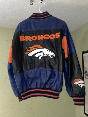 Vintage Denver Broncos Leather Jacket Large Carl Banks G3 - Image 1 of 4