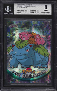 1999 Pokemon Topps Chrome Series 1 Tekno Venusaur #3 BGS 8 NM-MT