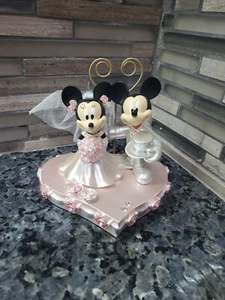 Tokyo Disney Resort Mickey Minnie Wedding Photo Clip Picture Stand Figure boxed - Picture 1 of 17