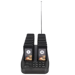 Calling Pager System Vibration LED Guest Waiting Calling System 1 Transmitte ZZ1 - Photo 1/17