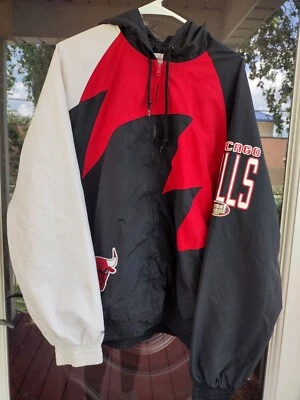 Chicago Bulls Jacket XL Sharktooth Logo Athletic VTG Hardwood Classic See Photos - Image 1 of 4