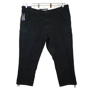 Polo Ralph Lauren Cargo Pants Big Men's Size 48x30 Black Drawstring Cuffs - Picture 1 of 12