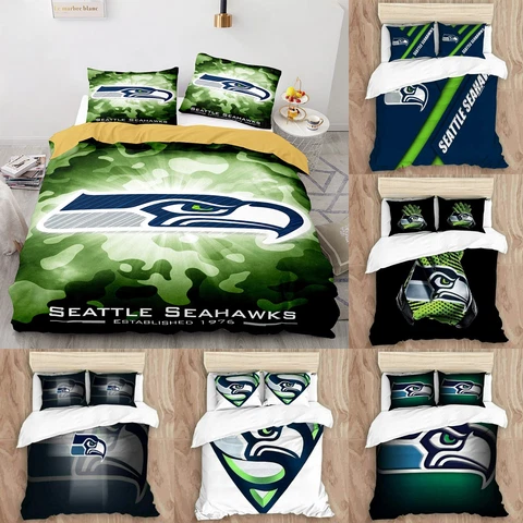 Seattle Seahawks 3 Pieces Bedding Set Pillowcases Quilt/Duvet/Comforter Cover Cover