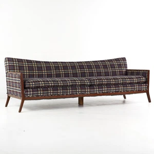 Paul McCobb Style Mid Century Walnut Sofa - Picture 1 of 9