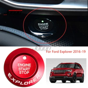 Red Aluminum Start Button Ignition Switch Cover For Ford Explorer 2016 2017-2019 - Picture 1 of 7